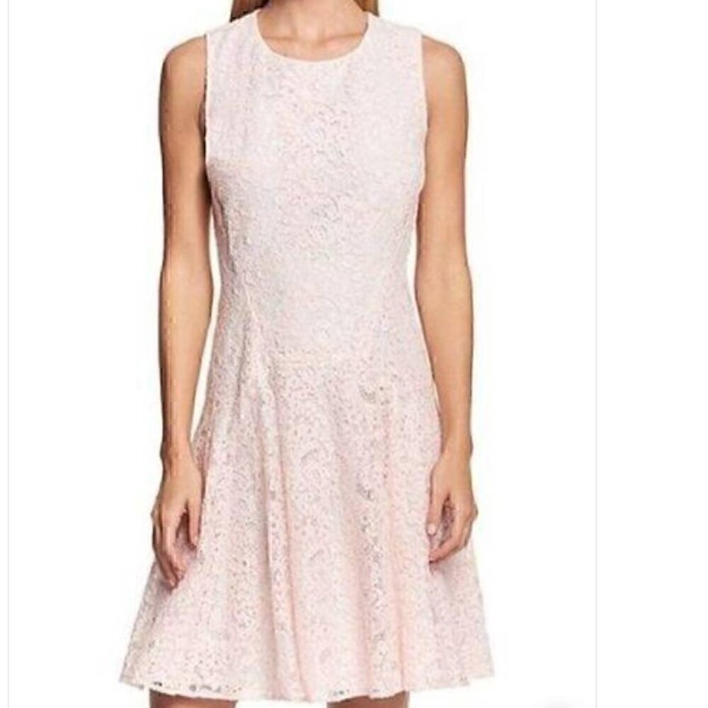 Tommy Hilfiger Lace Overlay Dress Pink White Floral Size 2